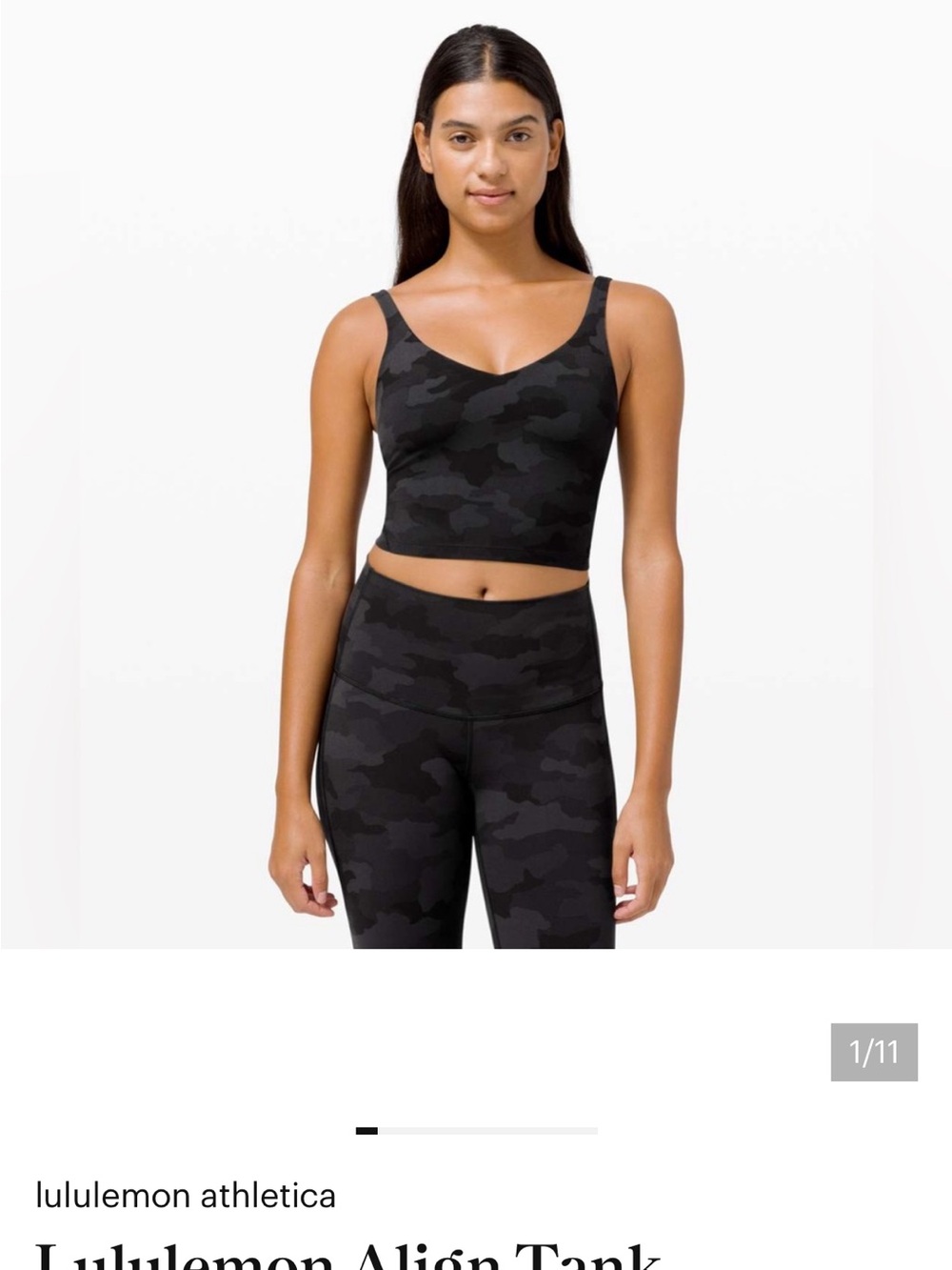 lululemon athletica Black Camouflage Cropped Tank